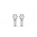 Aarinya Floral Cluster Double-Row Diamond Huggie Earrings, The Centurion Minimalist Split-Shank Flower Cluster Hoops