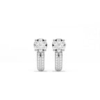 Aarinya Floral Cluster Double-Row Diamond Huggie Earrings, The Centurion Minimalist Split-Shank Flower Cluster Hoops