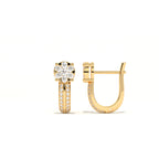 Aarinya Floral Cluster Double-Row Diamond Huggie Earrings, The Centurion Minimalist Split-Shank Flower Cluster Hoops