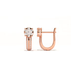 Aarinya Floral Cluster Double-Row Diamond Huggie Earrings, The Centurion Minimalist Split-Shank Flower Cluster Hoops