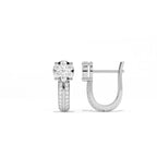 Aarinya Floral Cluster Double-Row Diamond Huggie Earrings, The Centurion Minimalist Split-Shank Flower Cluster Hoops