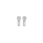 Aarinya Floral Cluster Double-Row Diamond Huggie Earrings, The Centurion Minimalist Split-Shank Flower Cluster Hoops