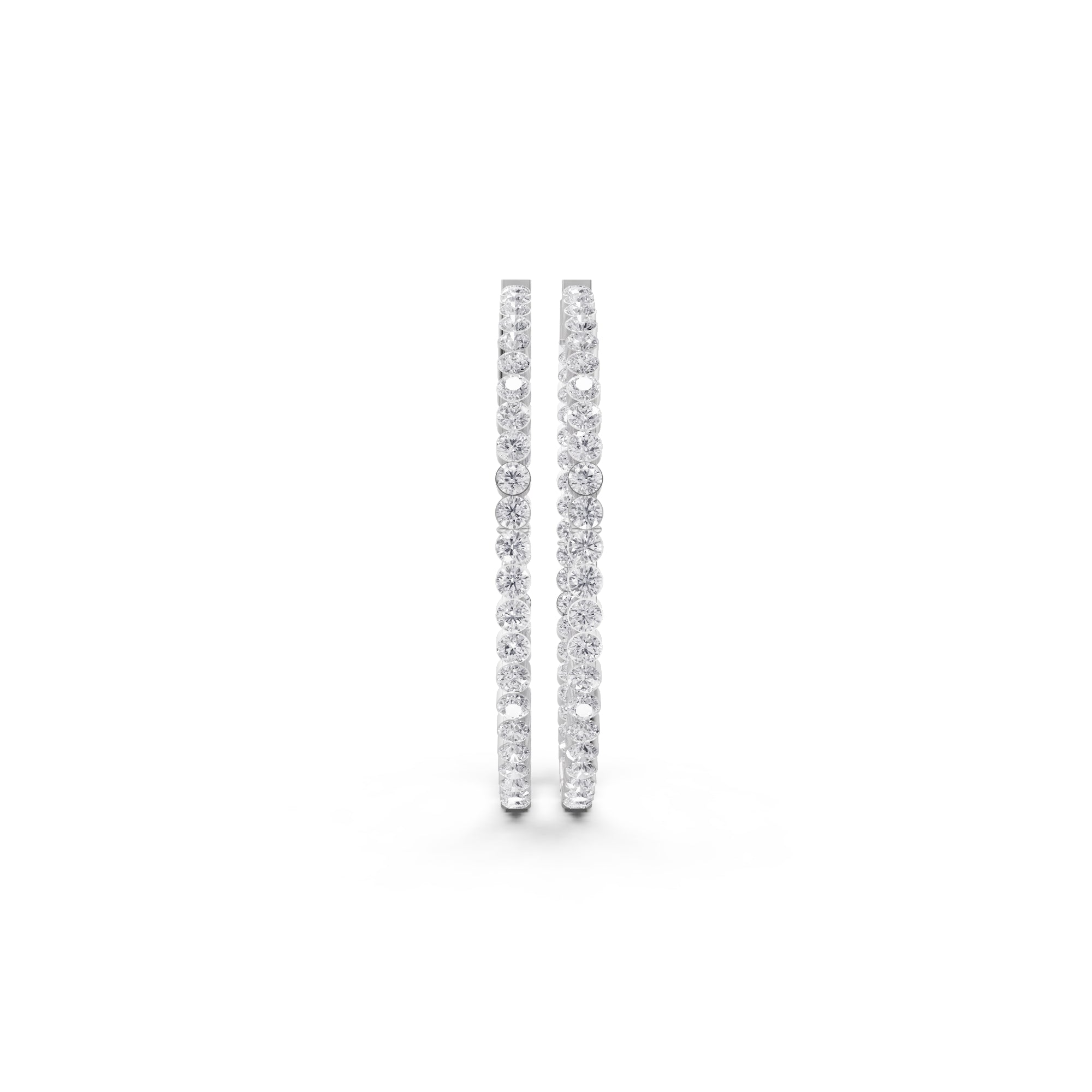 Aarinya Halo Orbit Bezel-Set Lab grown Diamond Hoops, Double-Line Inside-Out Diamond Hoop Earrings