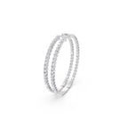 Aarinya Halo Orbit Bezel-Set Lab grown Diamond Hoops, Double-Line Inside-Out Diamond Hoop Earrings