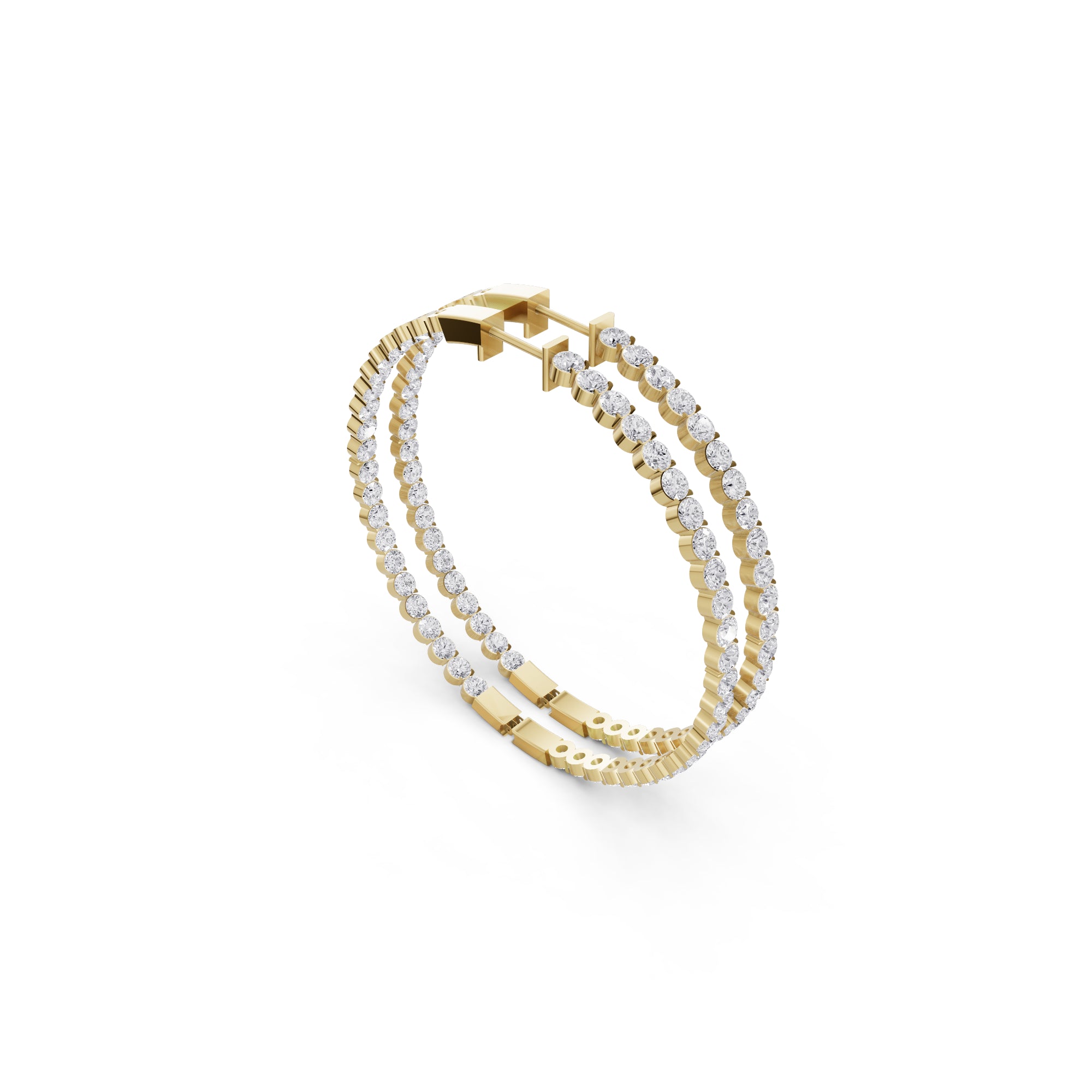 Aarinya Halo Orbit Bezel-Set Lab grown Diamond Hoops