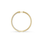 Aarinya Halo Orbit Bezel-Set Lab grown Diamond Hoops, Double-Line Inside-Out Diamond Hoop Earrings