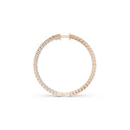 Aarinya Halo Orbit Bezel-Set Lab grown Diamond Hoops, Double-Line Inside-Out Diamond Hoop Earrings