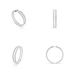 Aarinya Halo Orbit Bezel-Set Lab grown Diamond Hoops, Double-Line Inside-Out Diamond Hoop Earrings
