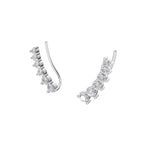 Aarinya Diamond Wave Ear Climbers, Curved Diamond Ear Sweeps
