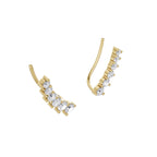 Aarinya Diamond Wave Ear Climbers, Curved Diamond Ear Sweeps