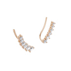 Aarinya Diamond Wave Ear Climbers, Curved Diamond Ear Sweeps