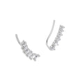 Aarinya Diamond Wave Ear Climbers, Curved Diamond Ear Sweeps