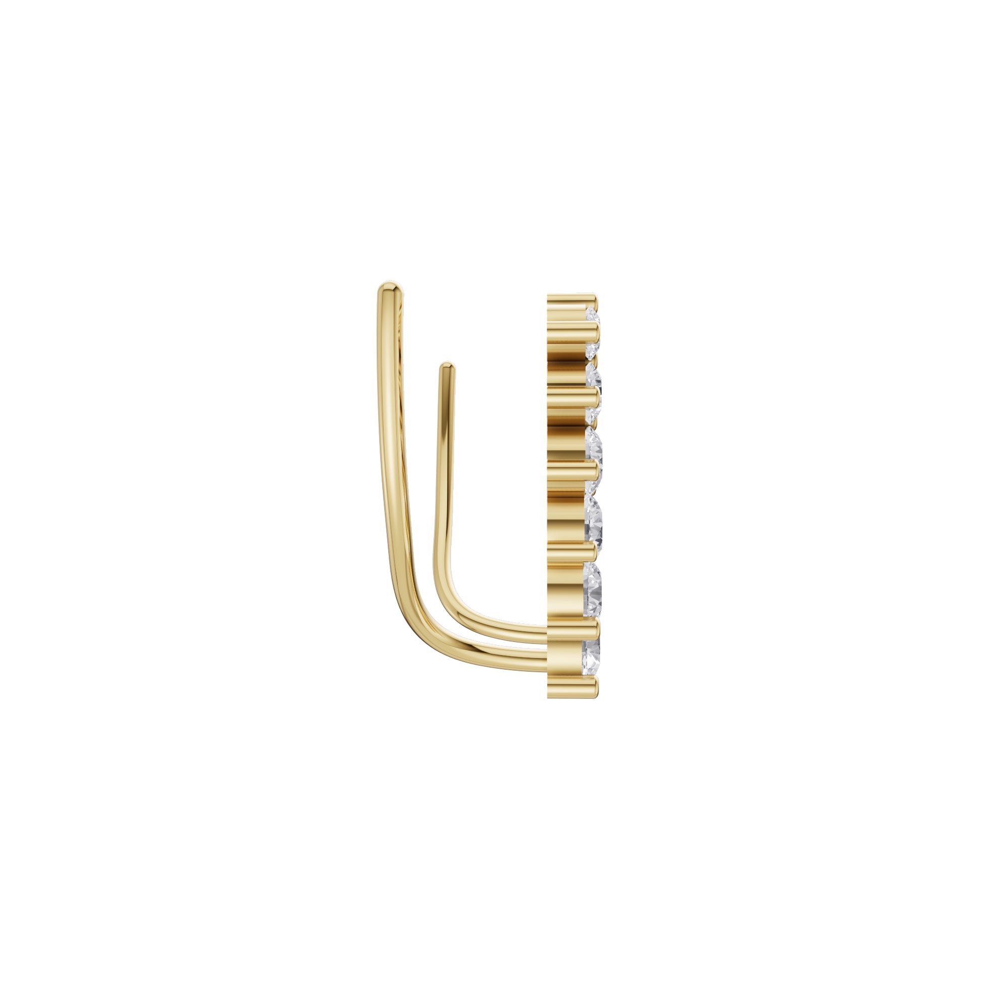 Aarinya Diamond Wave Ear Climbers, Curved Diamond Ear Sweeps