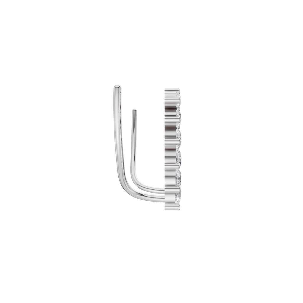 Aarinya Diamond Wave Ear Climbers, Curved Diamond Ear Sweeps