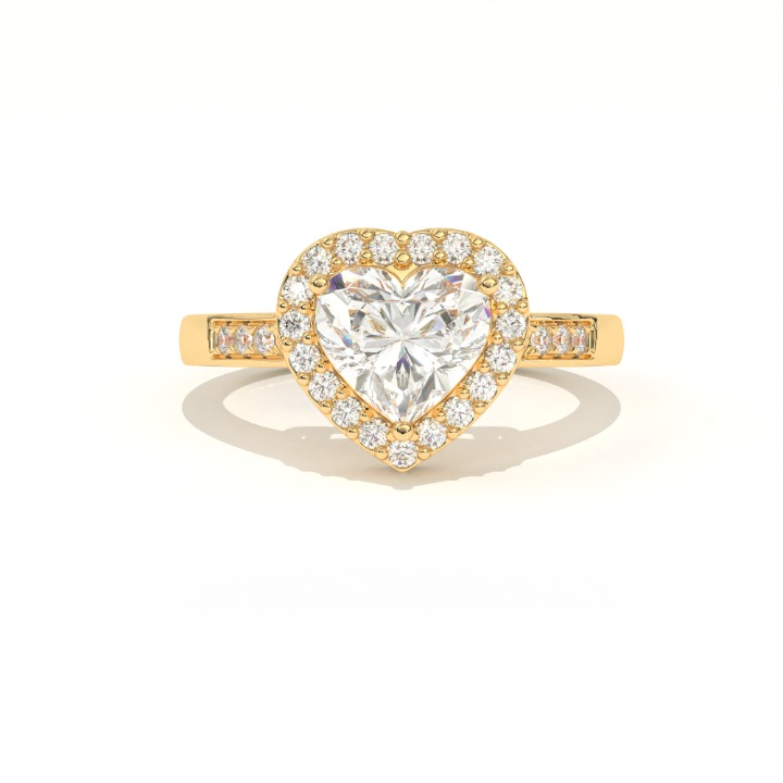Aarinya Amour Heart Halo Ring, Valentine Radiant Ring, Aarinya Devotion Halo Ring, Heart Shaped Engagement Ring