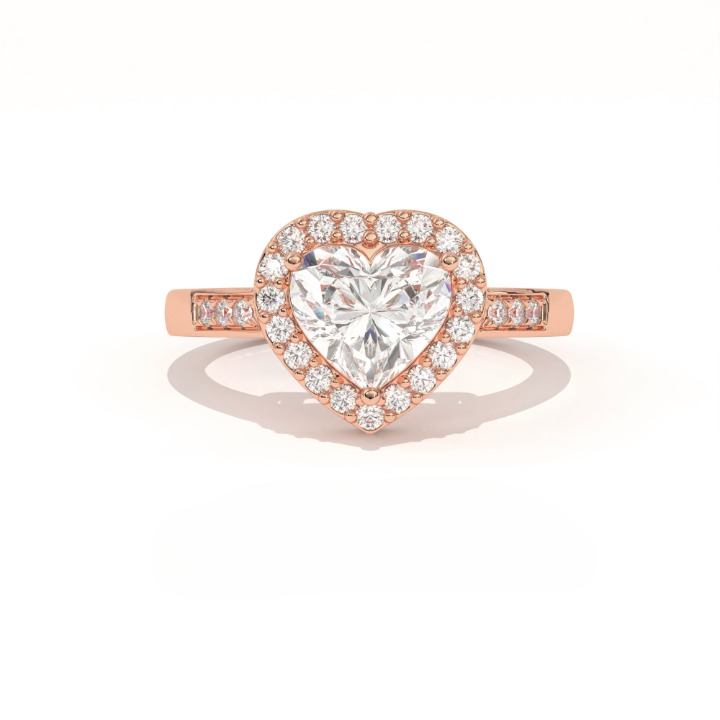 Aarinya Amour Heart Halo Ring, Valentine Radiant Ring, Aarinya Devotion Halo Ring, Heart Shaped Engagement Ring
