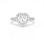 Aarinya Amour Heart Halo Ring, Valentine Radiant Ring, Aarinya Devotion Halo Ring, Heart Shaped Engagement Ring