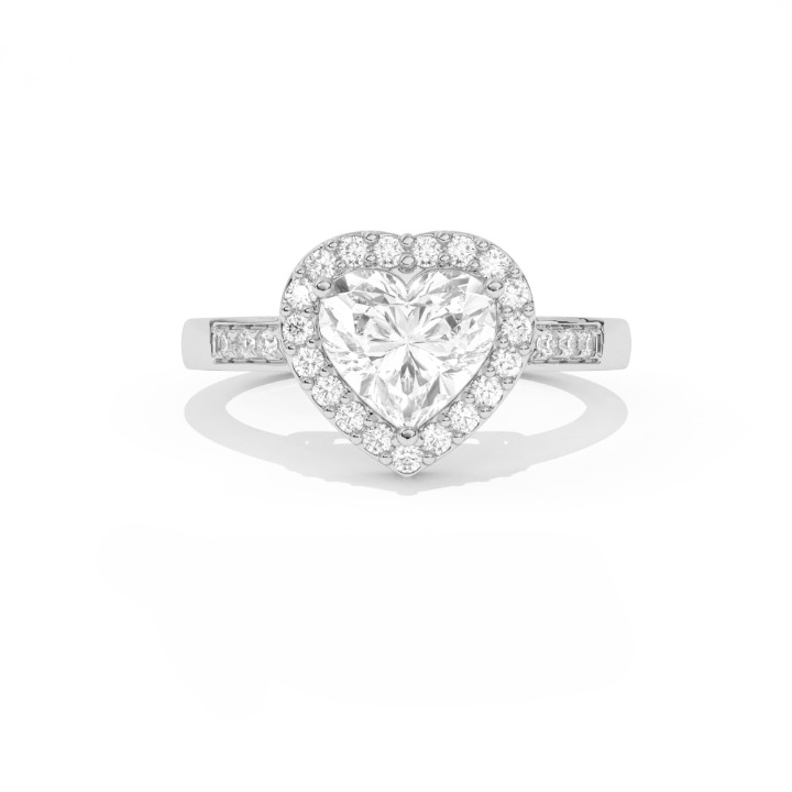 Aarinya Amour Heart Halo Ring, Valentine Radiant Ring, Aarinya Devotion Halo Ring, Heart Shaped Engagement Ring