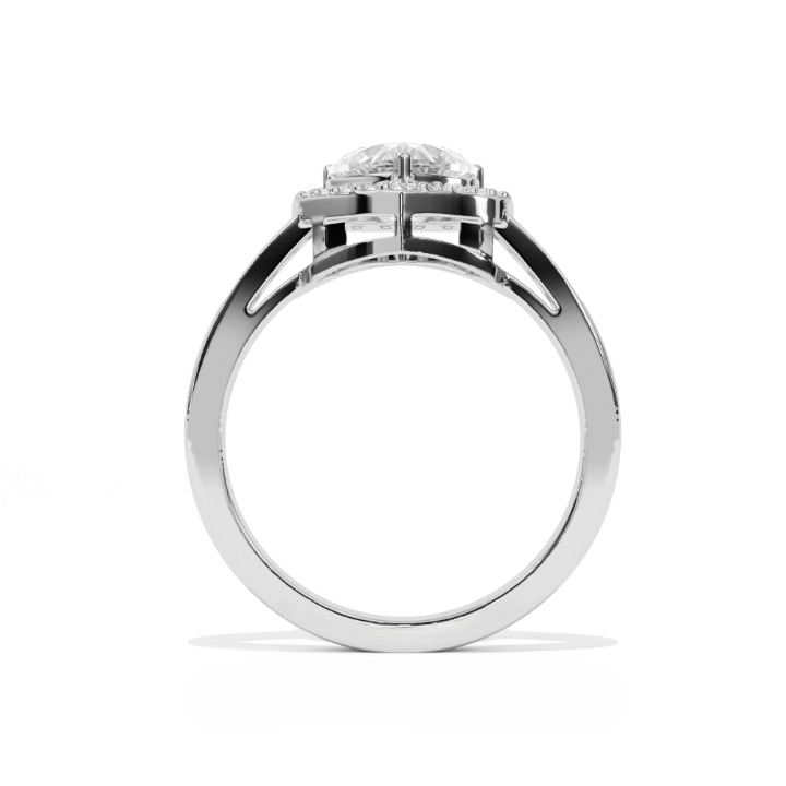 Aarinya Amour Heart Halo Ring, Valentine Radiant Ring, Aarinya Devotion Halo Ring, Heart Shaped Engagement Ring