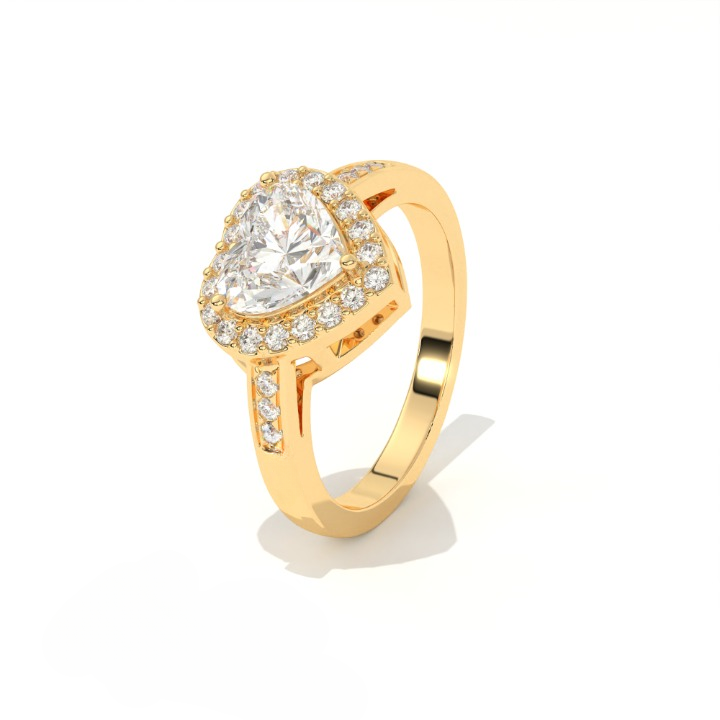 Aarinya Amour Heart Halo Ring, Valentine Radiant Ring, Aarinya Devotion Halo Ring, Heart Shaped Engagement Ring