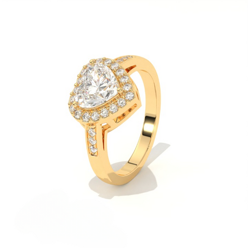 Aarinya Amour Heart Halo Ring, Valentine Radiant Ring, Aarinya Devotion Halo Ring, Heart Shaped Engagement Ring