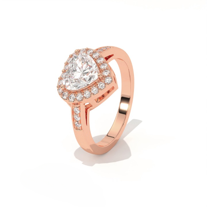 Aarinya Amour Heart Halo Ring, Valentine Radiant Ring, Aarinya Devotion Halo Ring, Heart Shaped Engagement Ring