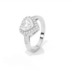 Aarinya Amour Heart Halo Ring, Valentine Radiant Ring, Aarinya Devotion Halo Ring, Heart Shaped Engagement Ring