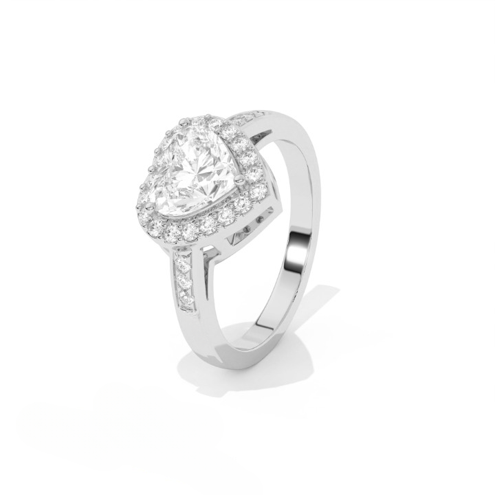 Aarinya Amour Heart Halo Ring, Valentine Radiant Ring, Aarinya Devotion Halo Ring, Heart Shaped Engagement Ring
