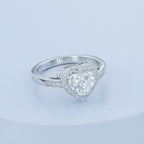 Aarinya Amour Heart Halo Ring, Valentine Radiant Ring, Aarinya Devotion Halo Ring, Heart Shaped Engagement Ring
