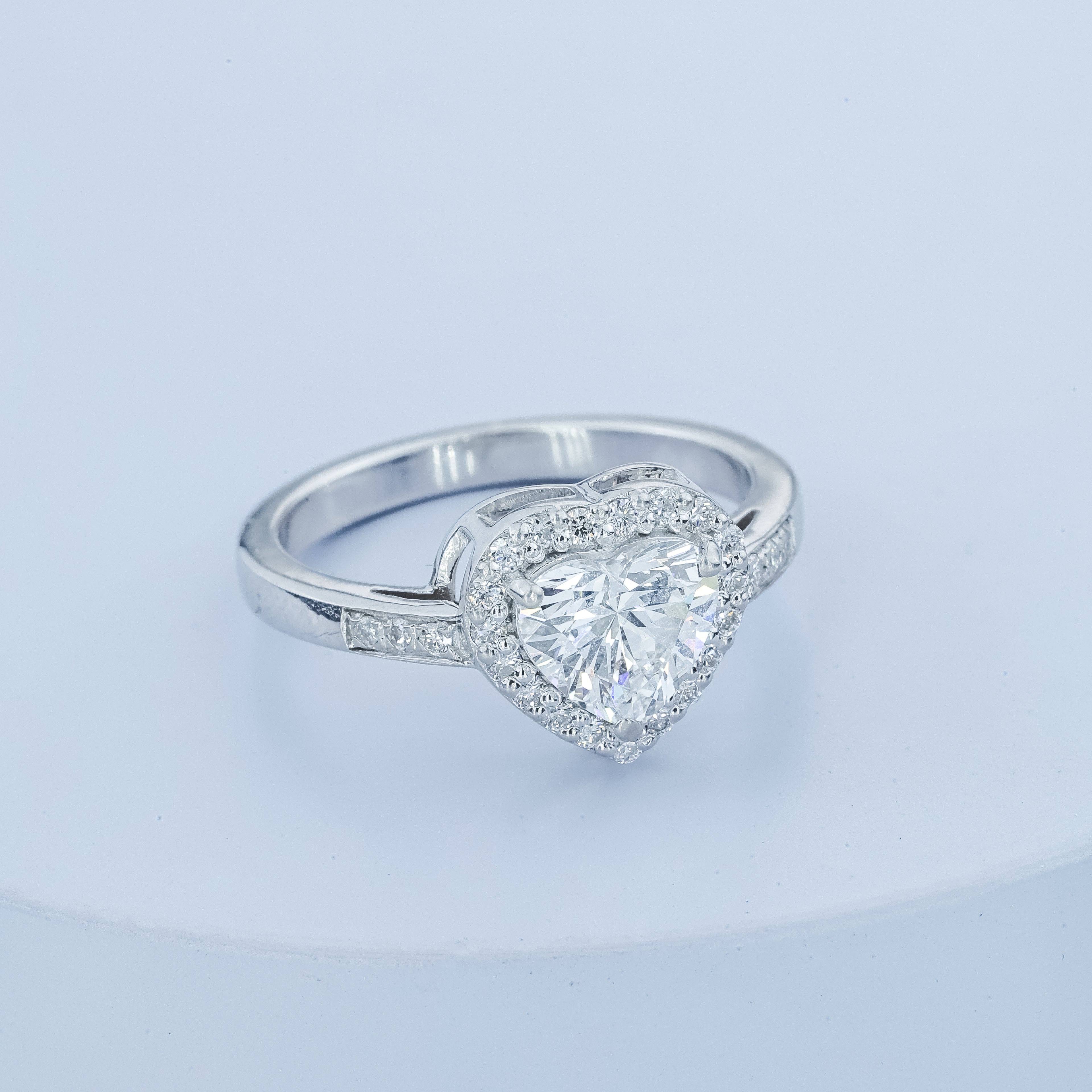 Aarinya Amour Heart Halo Ring, Valentine Radiant Ring, Aarinya Devotion Halo Ring, Heart Shaped Engagement Ring