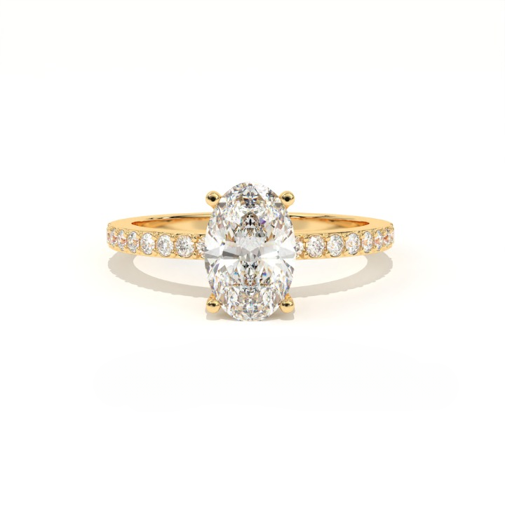 Aarinya Oval Cut Diamond Engagement Ring, Trendy Oval Ring, Birthday Gift Diamond Ring