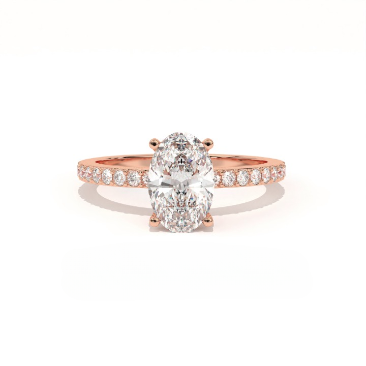 Aarinya Oval Cut Diamond Engagement Ring, Trendy Oval Ring, Birthday Gift Diamond Ring