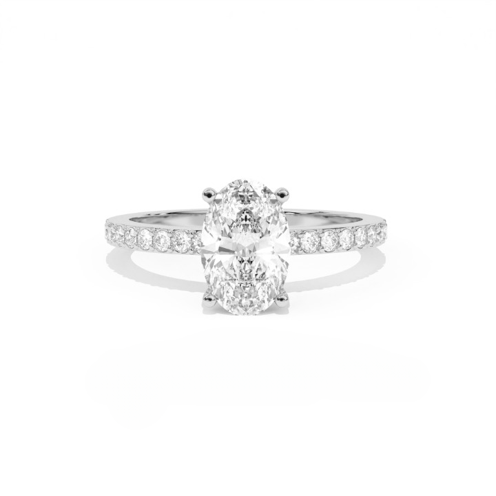Aarinya Oval Cut Diamond Engagement Ring, Trendy Oval Ring, Birthday Gift Diamond Ring