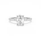 Aarinya Oval Cut Diamond Engagement Ring, Trendy Oval Ring, Birthday Gift Diamond Ring