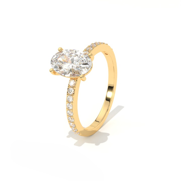 Aarinya Oval Cut Diamond Engagement Ring, Trendy Oval Ring, Birthday Gift Diamond Ring