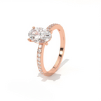 Aarinya Oval Cut Diamond Engagement Ring, Trendy Oval Ring, Birthday Gift Diamond Ring