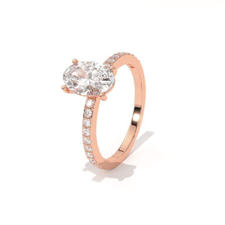 Aarinya Oval Cut Diamond Engagement Ring, Trendy Oval Ring, Birthday Gift Diamond Ring