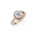 Aarinya Round Cut Diamond Bypass Halo Ring