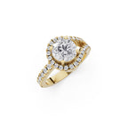 Aarinya Round Cut Diamond Bypass Halo Ring