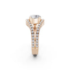 Aarinya Round Cut Diamond Bypass Halo Ring