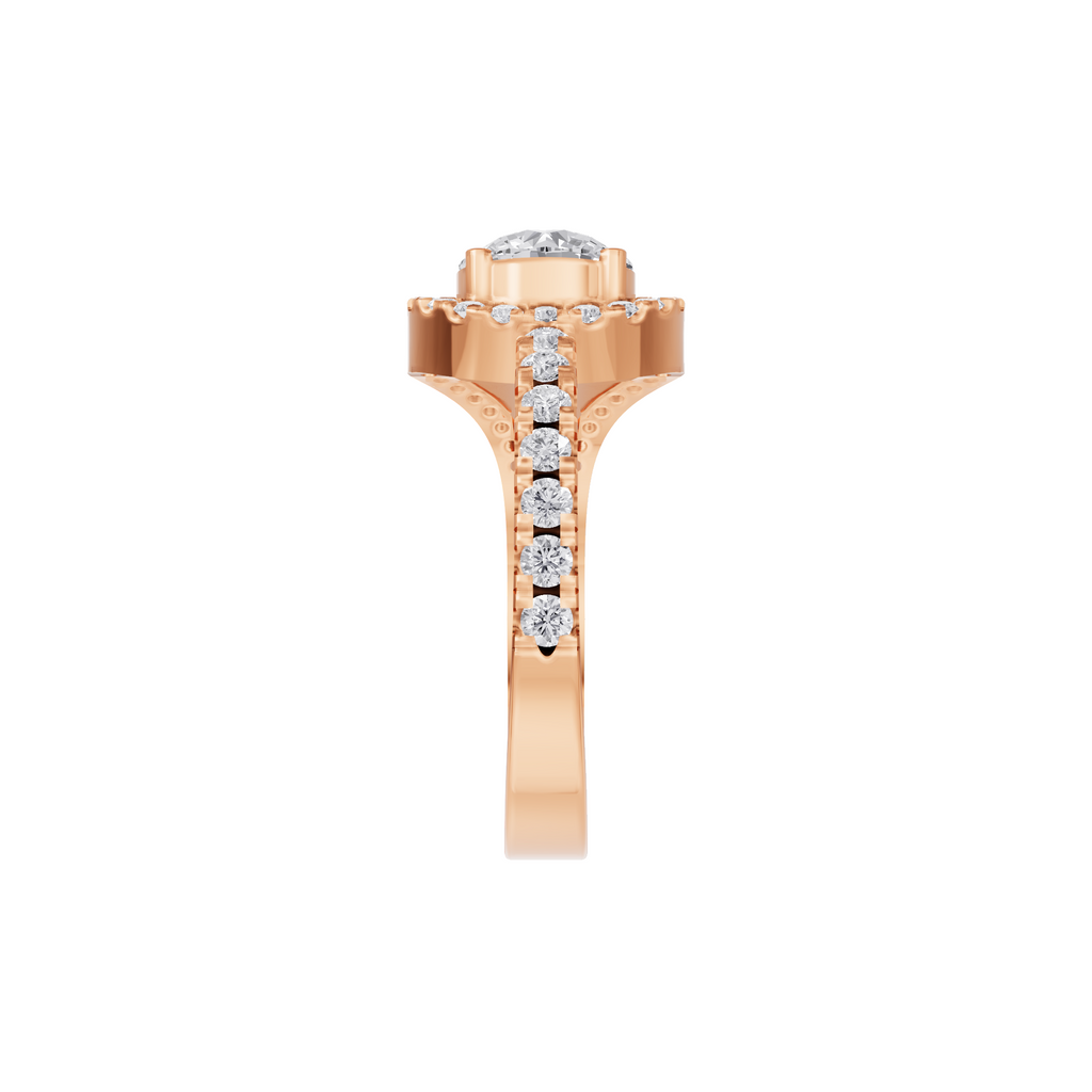 Aarinya Round Cut Diamond Bypass Halo Ring