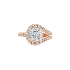 Aarinya Round Cut Diamond Bypass Halo Ring