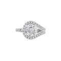 Aarinya Round Cut Diamond Bypass Halo Ring