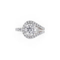 Aarinya Round Cut Diamond Bypass Halo Ring