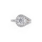 Aarinya Round Cut Diamond Bypass Halo Ring