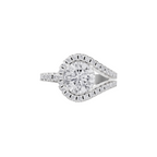 Aarinya Round Cut Diamond Bypass Halo Ring