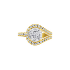 Aarinya Round Cut Diamond Bypass Halo Ring