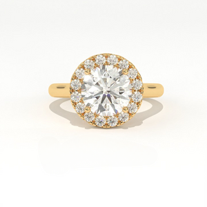 Aarinya Majestic Round Halo Ring, The Imperial Brilliance Statement Ring