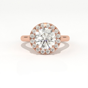 Aarinya Majestic Round Halo Ring, The Imperial Brilliance Statement Ring
