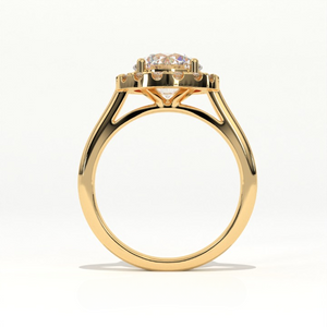 Aarinya Majestic Round Halo Ring, The Imperial Brilliance Statement Ring
